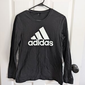 Adidas Women's Black and White Long Sleeve Tee